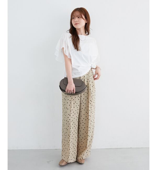  「リネンライクスラブドットタックパンツ」|その他|