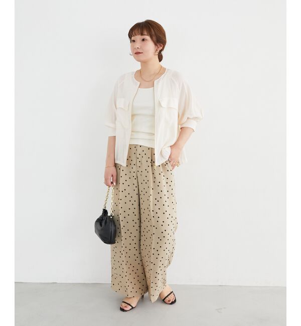  「リネンライクスラブドットタックパンツ」|その他|