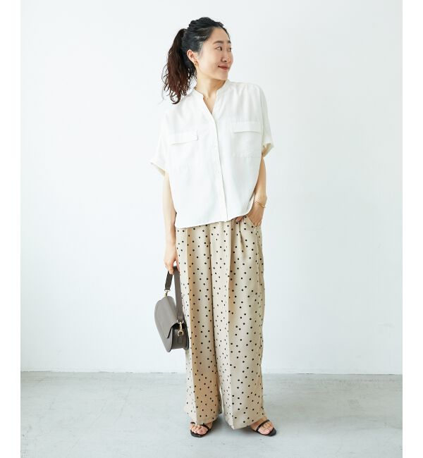  「リネンライクスラブドットタックパンツ」|その他|