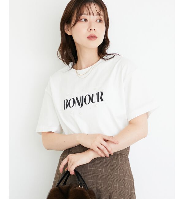  「《手洗い可能》パールロゴTシャツ」|Tシャツ・カットソー|