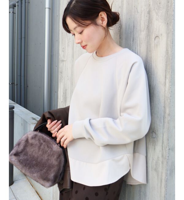  「ボンディングラグラン切替プルオーバー」|Tシャツ・カットソー|