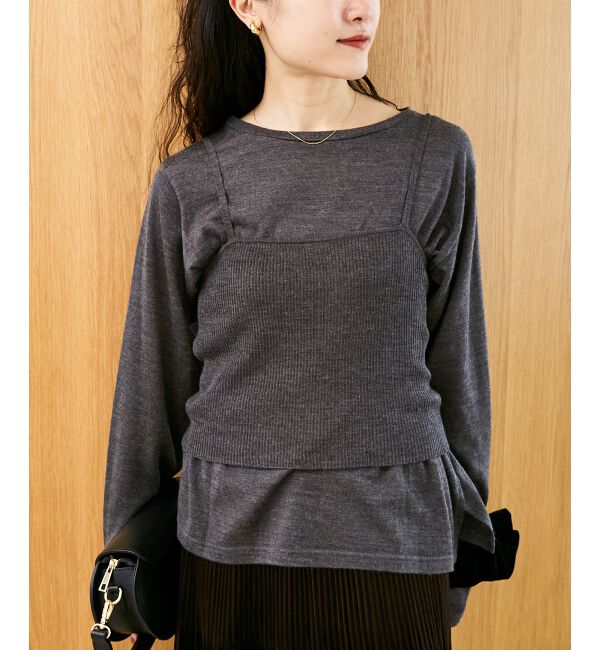  「《手洗い可能》ニットプルオーバー&times;ビスチェセット」|ニット・セーター|