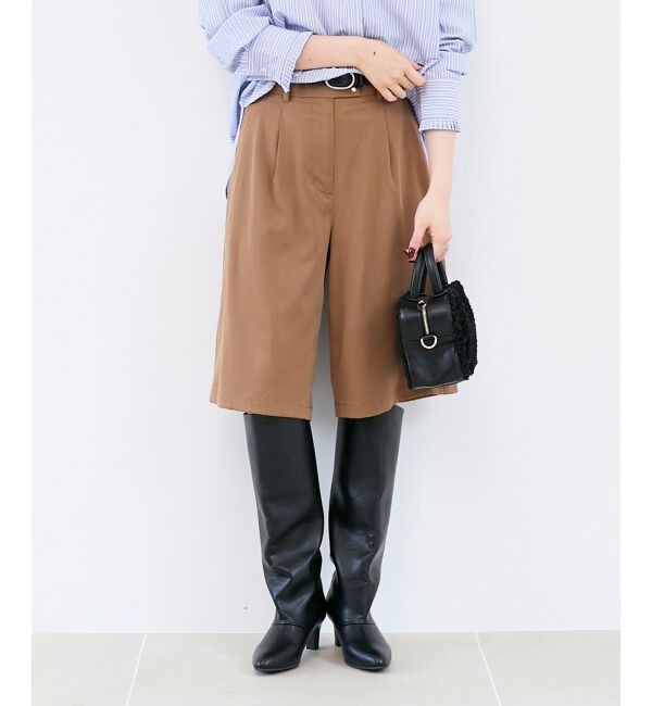  「タックデザインハーフパンツ」|その他|キャメル