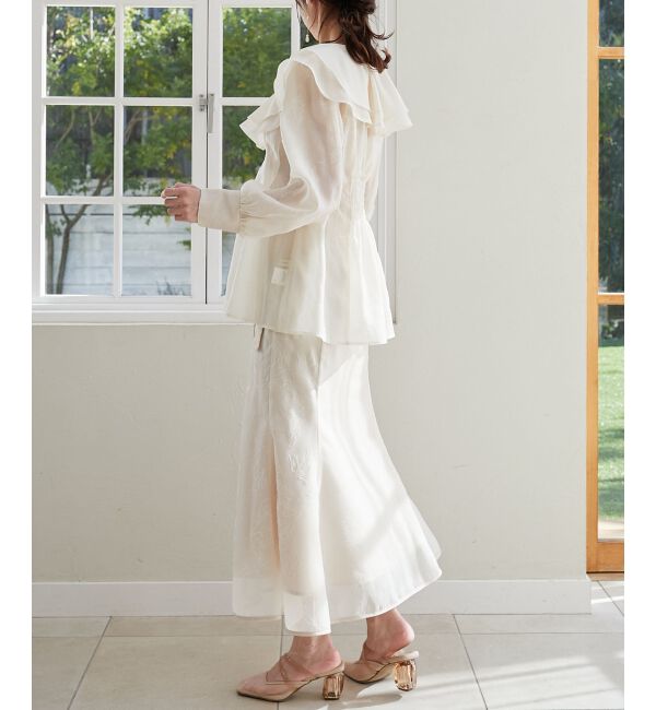 MAJESTICLEGON「フロッキーフラワーフリルブラウス」|シャツ・ブラウス|