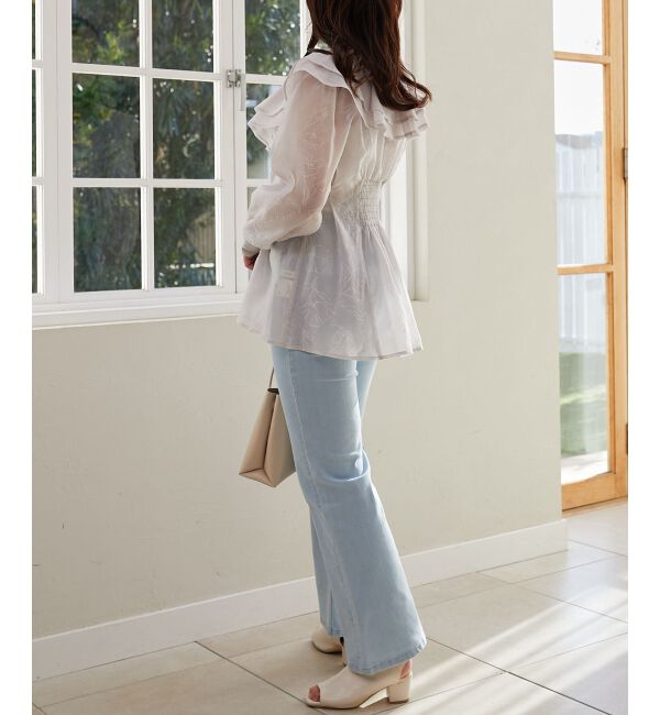 MAJESTICLEGON「フロッキーフラワーフリルブラウス」|シャツ・ブラウス|