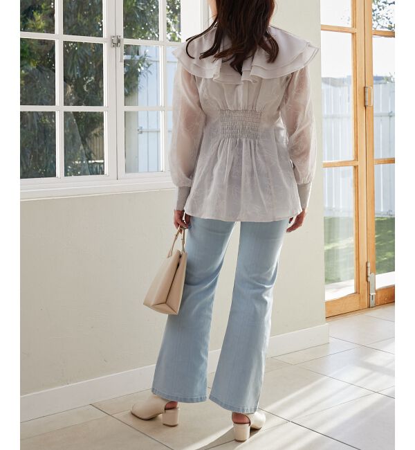 MAJESTICLEGON「フロッキーフラワーフリルブラウス」|シャツ・ブラウス|