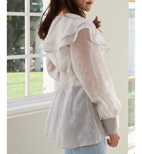 MAJESTICLEGON「フロッキーフラワーフリルブラウス」|シャツ・ブラウス|