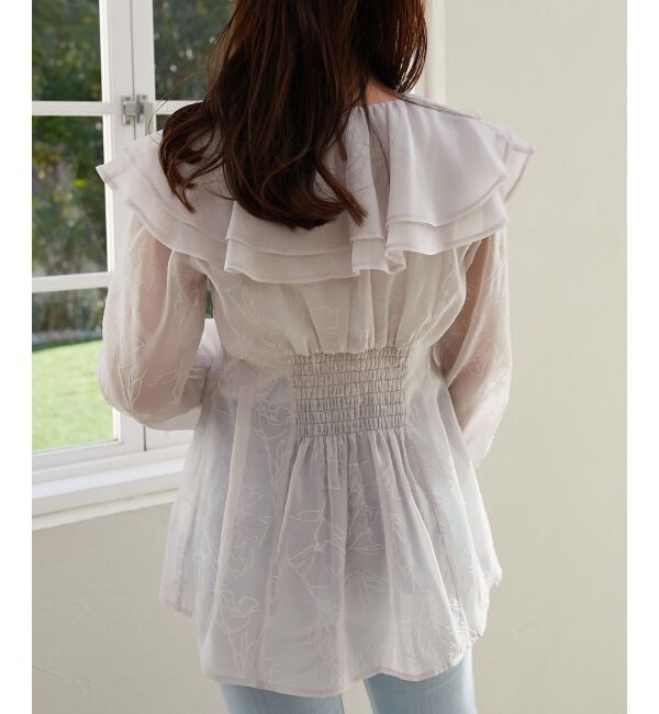 MAJESTICLEGON「フロッキーフラワーフリルブラウス」|シャツ・ブラウス|
