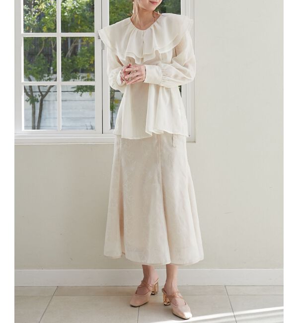 MAJESTICLEGON「フロッキーフラワーフリルブラウス」|シャツ・ブラウス|