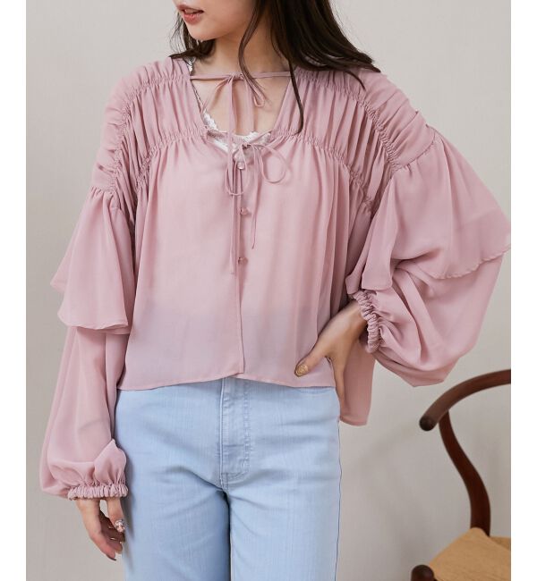 MAJESTICLEGON「ボリュームギャザーブラウス」|シャツ・ブラウス|