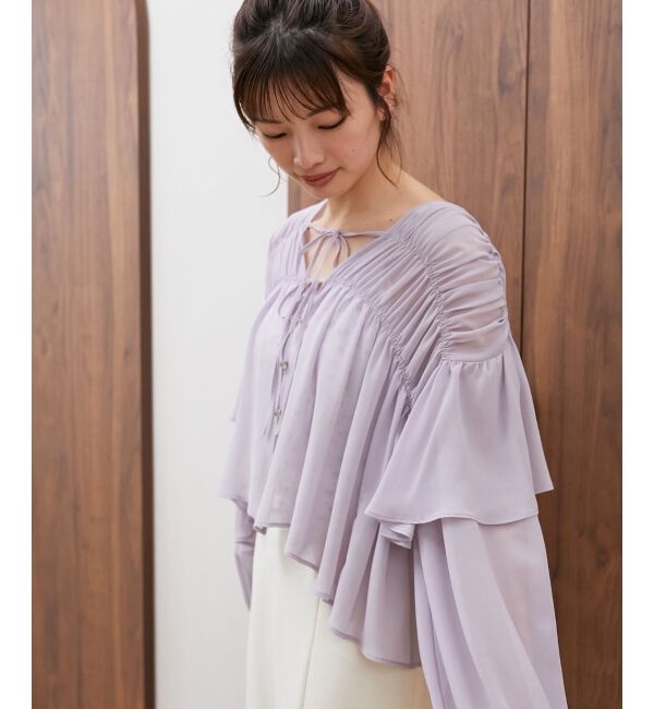 MAJESTICLEGON「ボリュームギャザーブラウス」|シャツ・ブラウス|