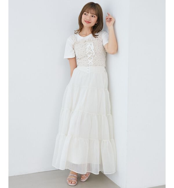 MAJESTICLEGON「フロントレースアップビスチェ」|キャミソール|