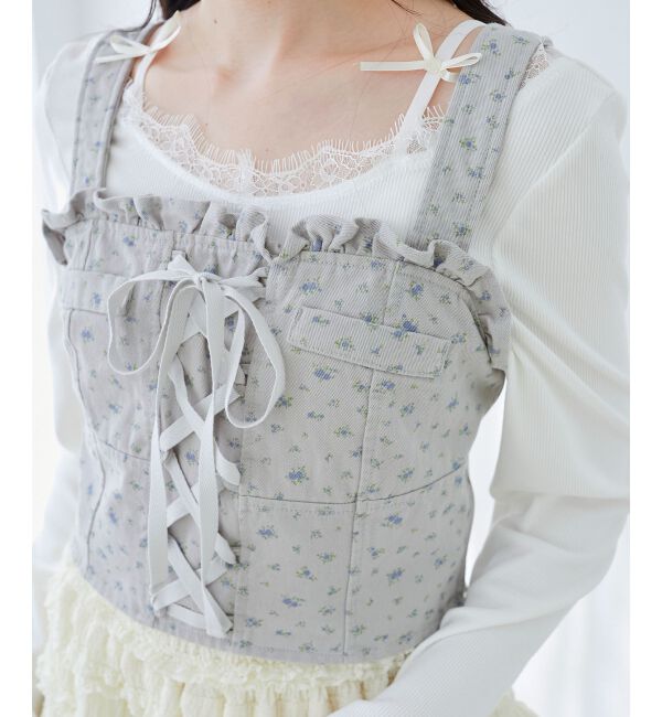 MAJESTICLEGON「フロントレースアップビスチェ」|キャミソール|
