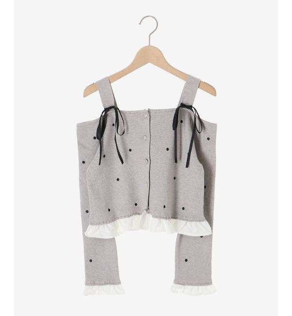  「2wayリボンドット肩あきニット」|ニット・セーター|