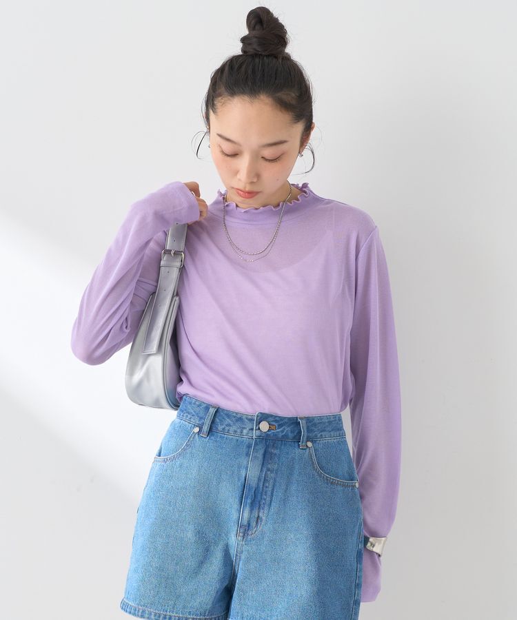 earth music&ecology「シアーリブプルオーバー」|Tシャツ・カットソー|Lavender