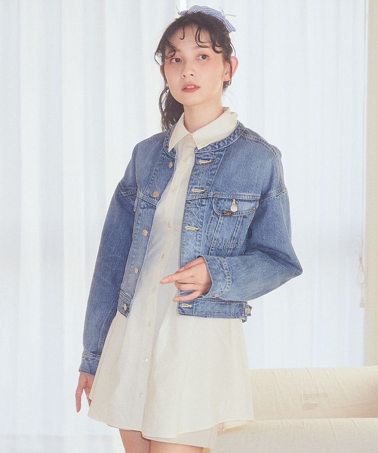 earth music&ecology「Lee &times; e.m.a.e. ライダース ノーカラージャケット」|テーラードジャケット|