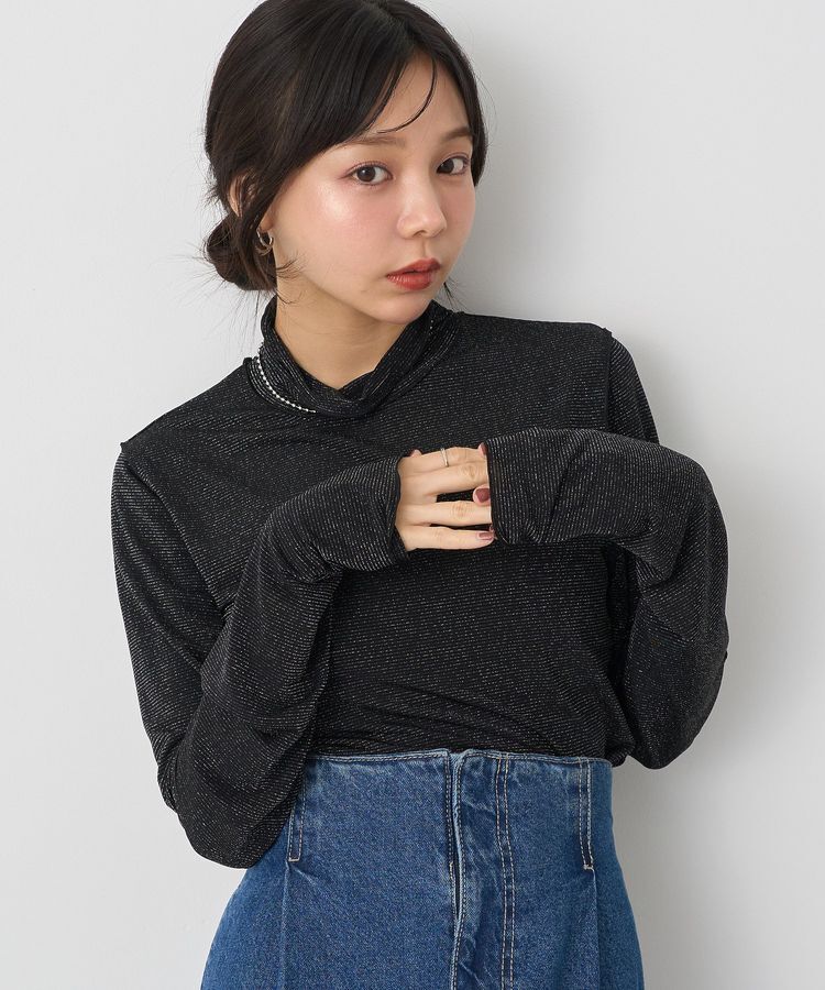 earth music&ecology「シアーラメハイネックプルオーバー」|Tシャツ・カットソー|