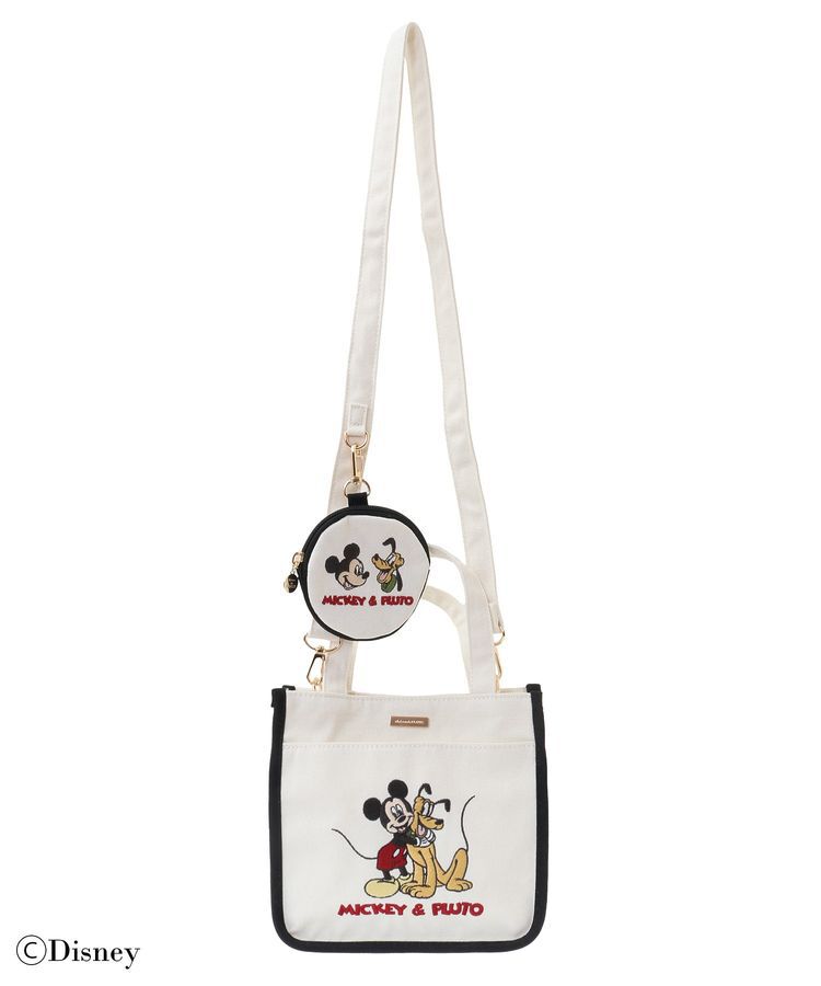Maison de FLEUR「Mickey/Pluto/ポーチ付ショルダー」|トートバッグ|