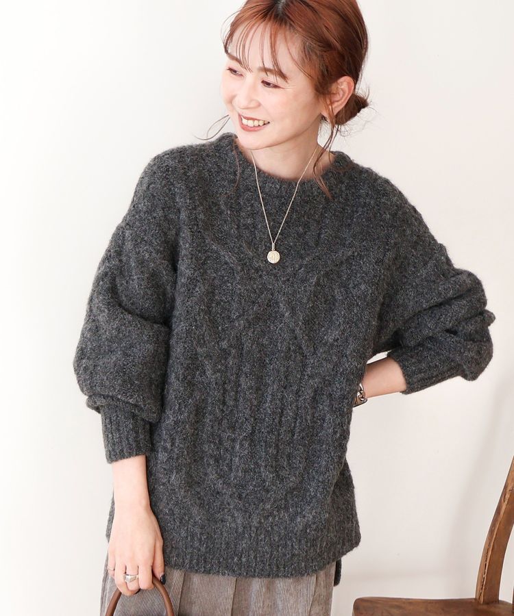 AMERICAN HOLIC「ローゲージアラン柄ニットプルオーバー」|ニット・セーター|Gray Mixture