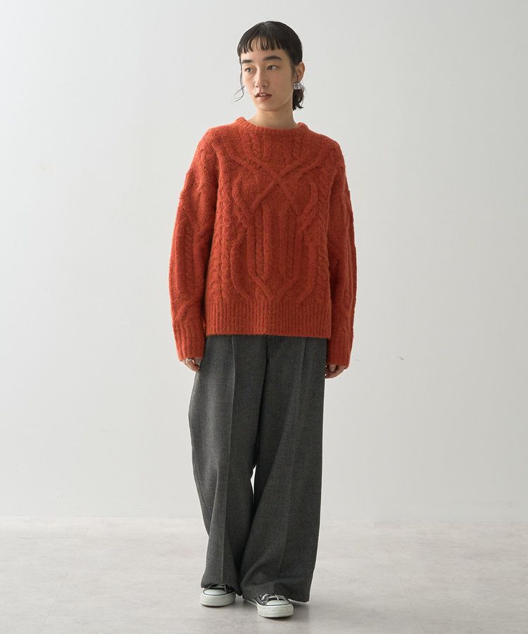 AMERICAN HOLIC「ローゲージアラン柄ニットプルオーバー」|ニット・セーター|