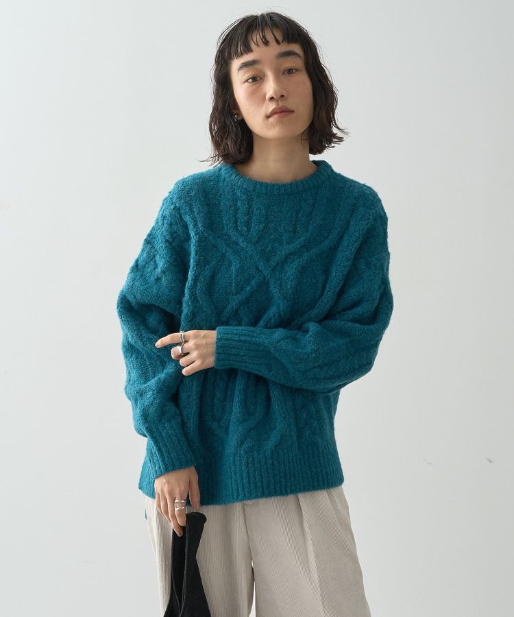 AMERICAN HOLIC「ローゲージアラン柄ニットプルオーバー」|ニット・セーター|