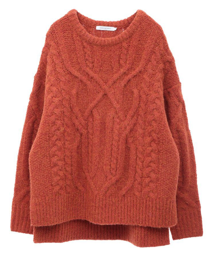 AMERICAN HOLIC「ローゲージアラン柄ニットプルオーバー」|ニット・セーター|