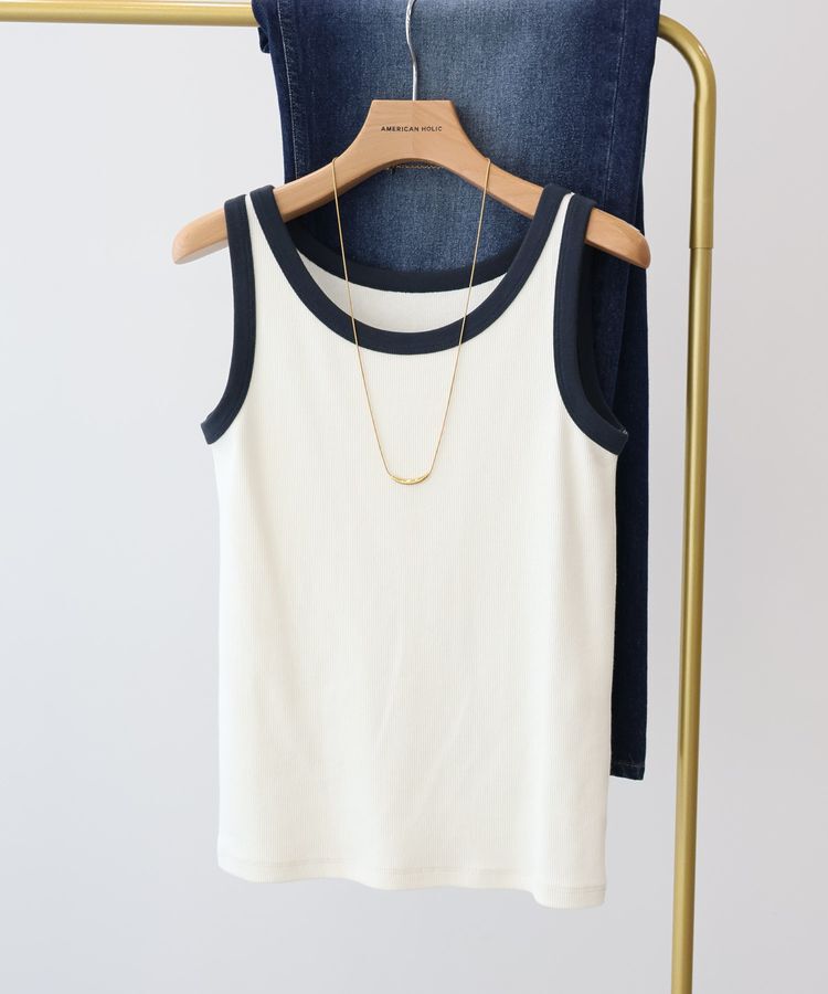 AMERICAN HOLIC「バイカラーテレコタンクトップ」|インナー|