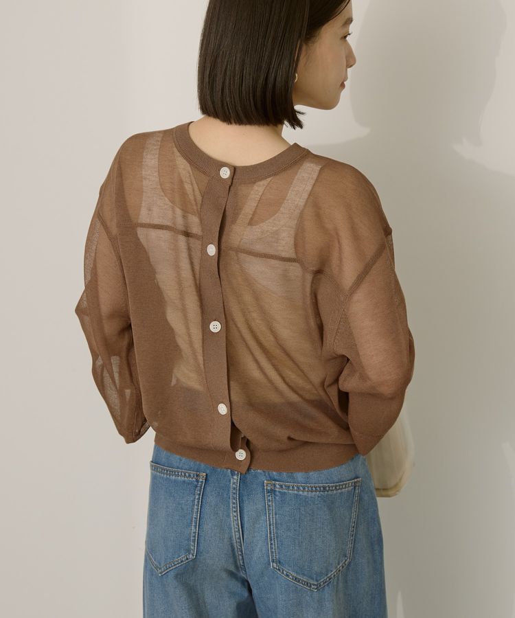 AMERICAN HOLIC「【WEB限定】接触冷感2WAYシアーニットカーディガン」|カーディガン|Brown