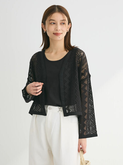 Green Parks「I　SET2点　レースカーデ+タンクトップ」|Tシャツ・カットソー|Black