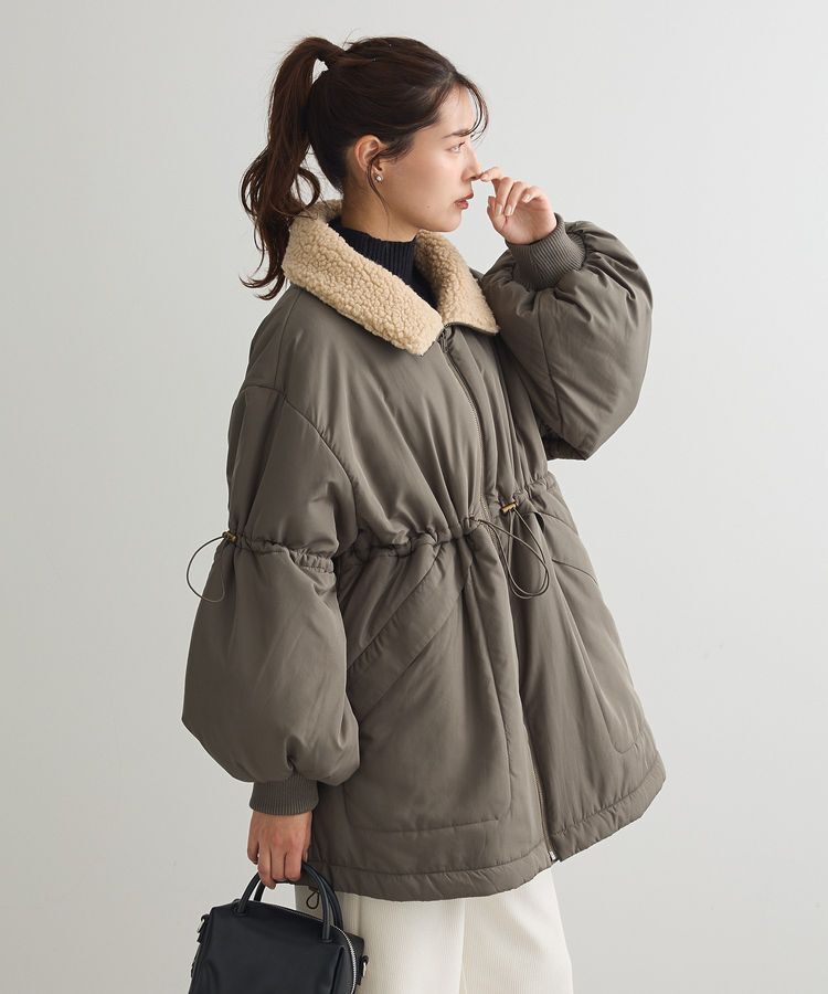 Green Parks「・swing by 中綿スタンドカラーミリタリーコート」|その他|Khaki