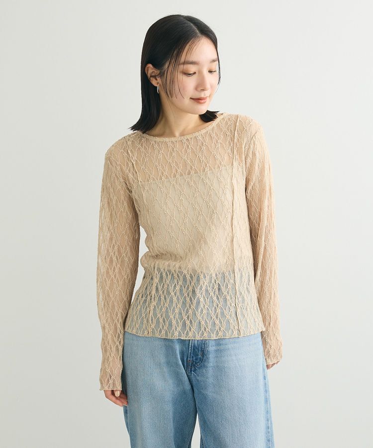 Green Parks「パネルラインレースカットプルオーバー」|Tシャツ・カットソー|