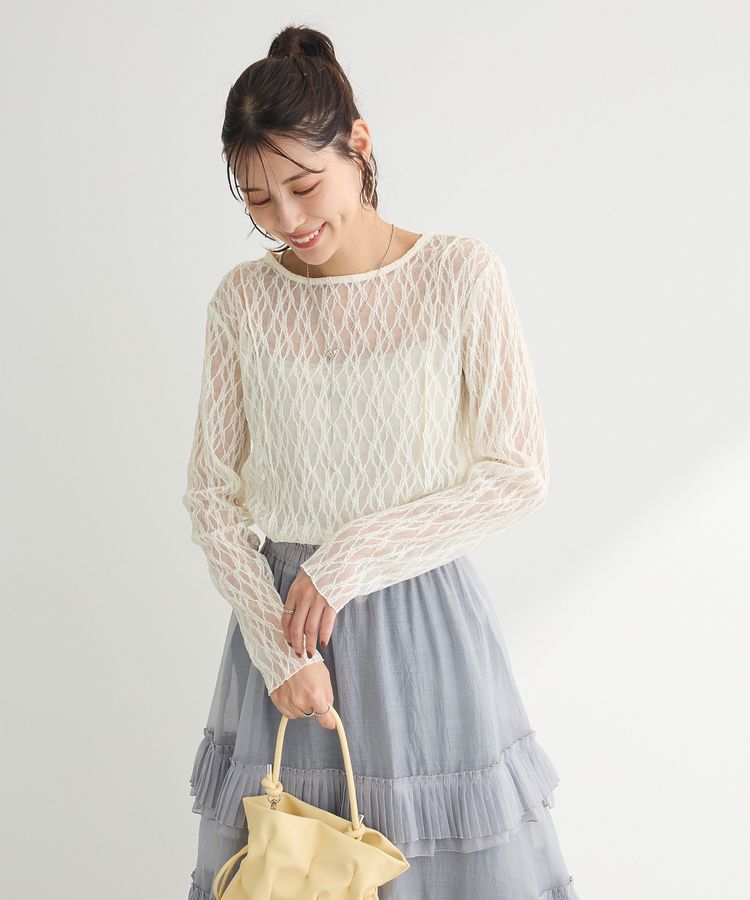 Green Parks「パネルラインレースカットプルオーバー」|Tシャツ・カットソー|