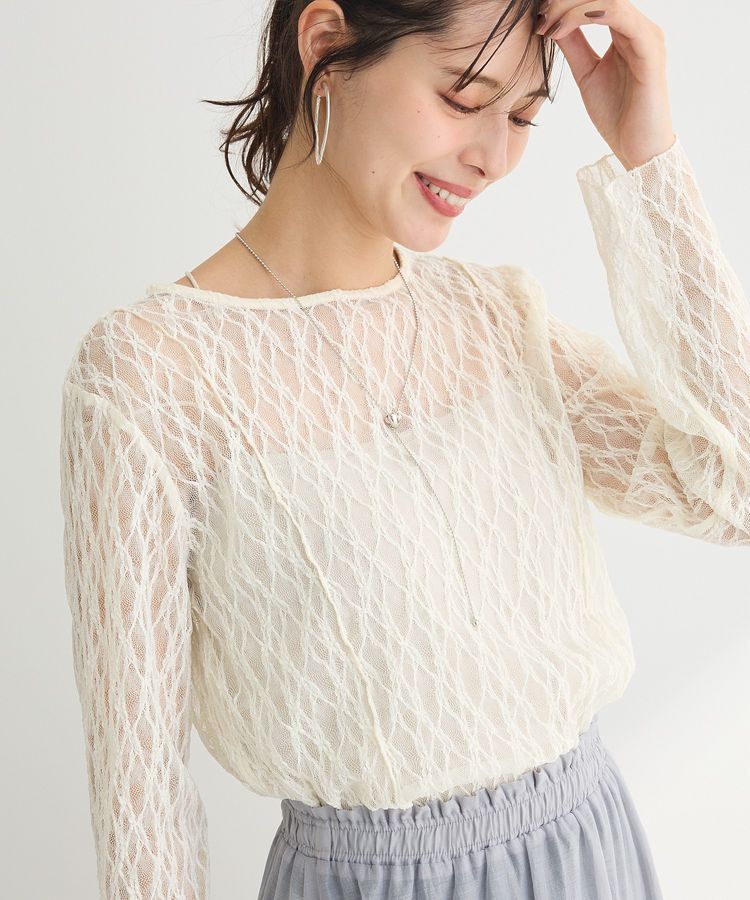 Green Parks「パネルラインレースカットプルオーバー」|Tシャツ・カットソー|