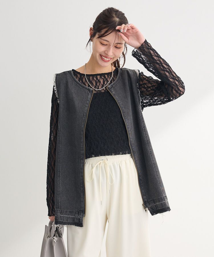 Green Parks「パネルラインレースカットプルオーバー」|Tシャツ・カットソー|