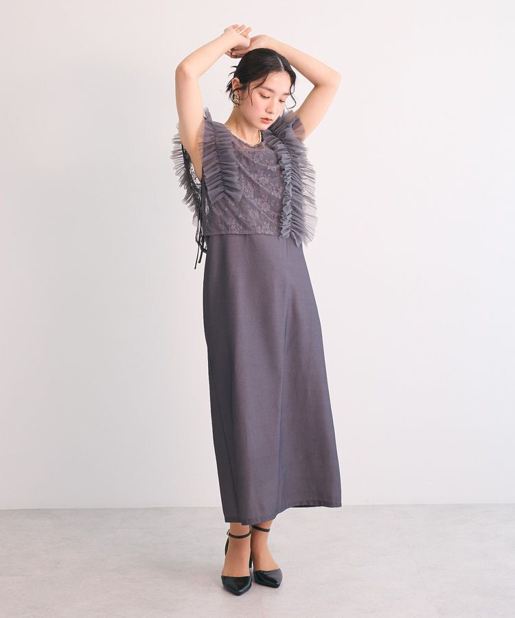 Green Parks「・Railme SET2点 レースブラウス＆ワンピース」|ワンピース|Charcoal Gray