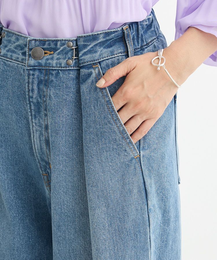 Green Parks「タックワイドデニムパンツ」|デニム|