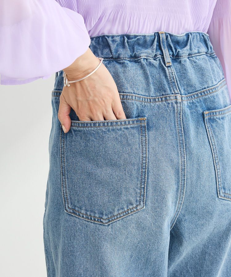 Green Parks「タックワイドデニムパンツ」|デニム|