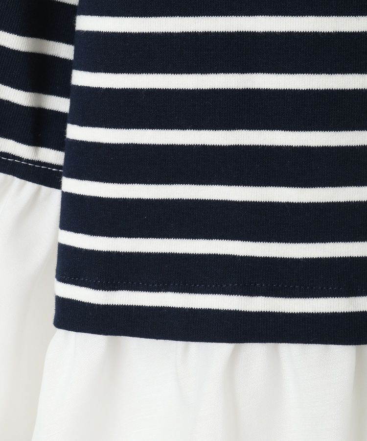 AnriettMusee「異素材ボーダーペプラムカットソー」|Tシャツ・カットソー|