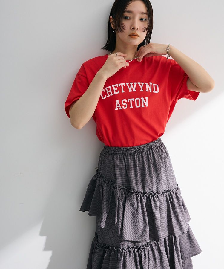 Green Parks「汗染み防止カレッジロゴボックスTシャツ」|Tシャツ・カットソー|Red