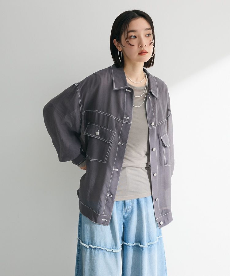 Green Parks「・ELENCARE DUE カラーステッチシアーGジャン」|テーラードジャケット|