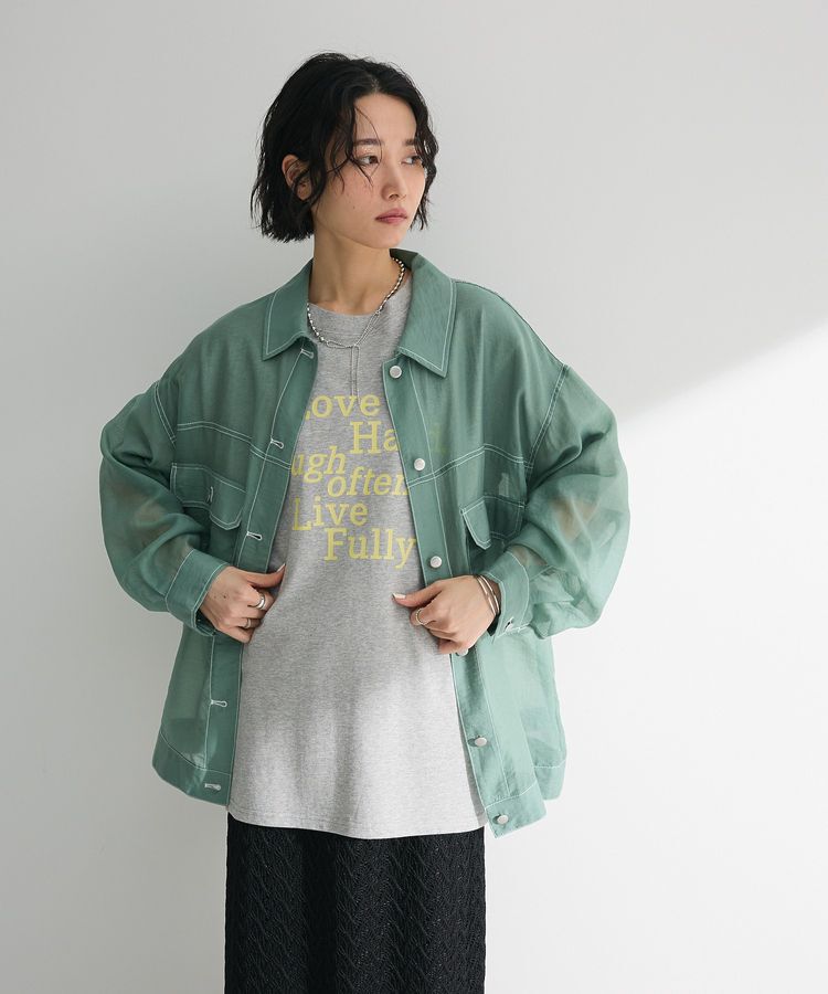 Green Parks「・ELENCARE DUE カラーステッチシアーGジャン」|テーラードジャケット|Green