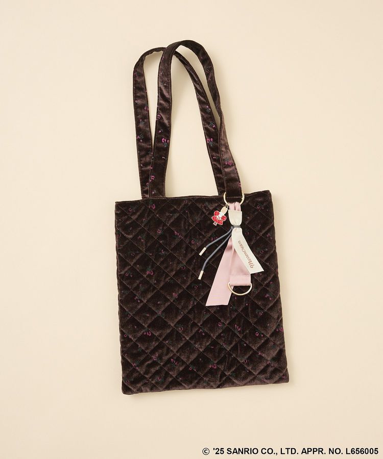 Green Parks「チャーム付きベロアバック」|トートバッグ|Brown