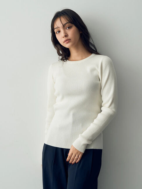 YECCA VECCA「クルーネックリブ編みニット」|ニット・セーター|