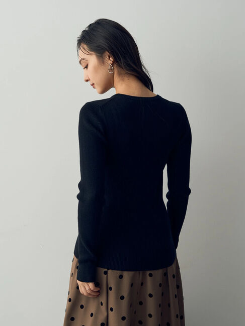 YECCA VECCA「クルーネックリブ編みニット」|ニット・セーター|