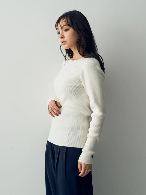 YECCA VECCA「クルーネックリブ編みニット」|ニット・セーター|