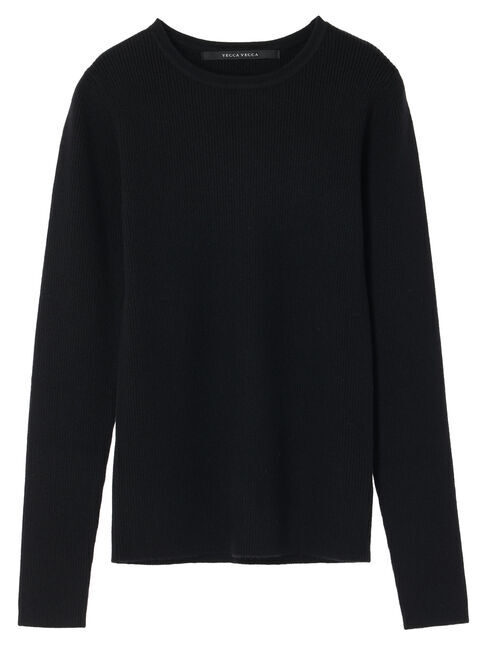YECCA VECCA「クルーネックリブ編みニット」|ニット・セーター|