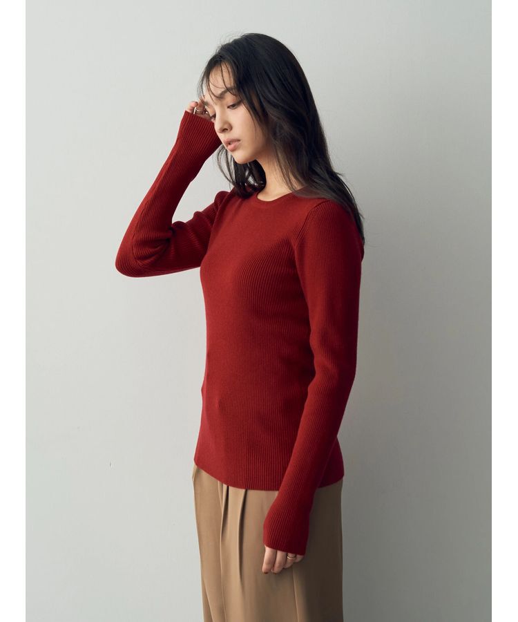 YECCA VECCA「クルーネックリブ編みニット」|ニット・セーター|