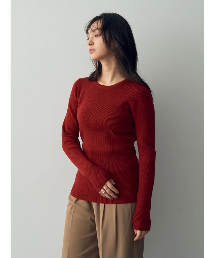 YECCA VECCA「クルーネックリブ編みニット」|ニット・セーター|