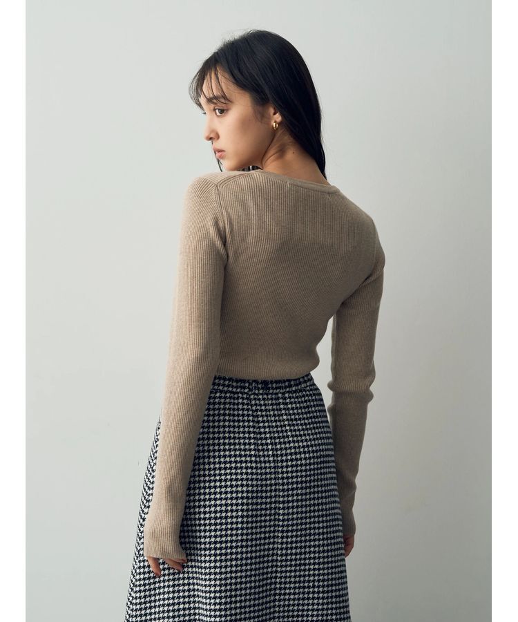 YECCA VECCA「クルーネックリブ編みニット」|ニット・セーター|