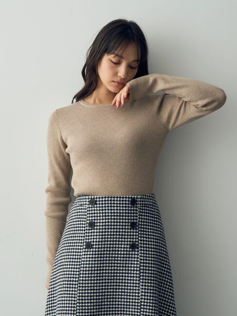 YECCA VECCA「クルーネックリブ編みニット」|ニット・セーター|
